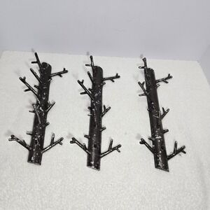 Bosign 3 Piece Tree Branch Wall Hanger Hooks Distressed Gunmetal Key Coat Hook